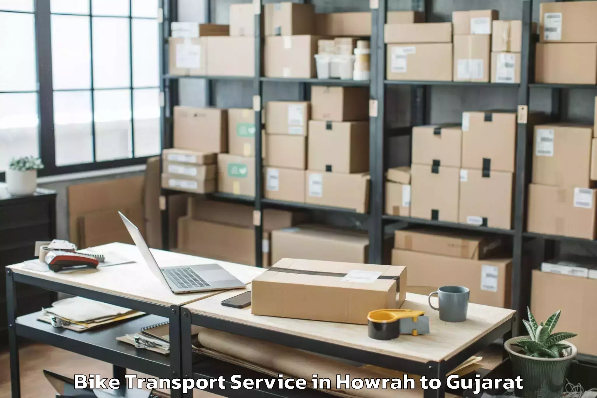 Trusted Howrah to Savarkundla Bike Transport